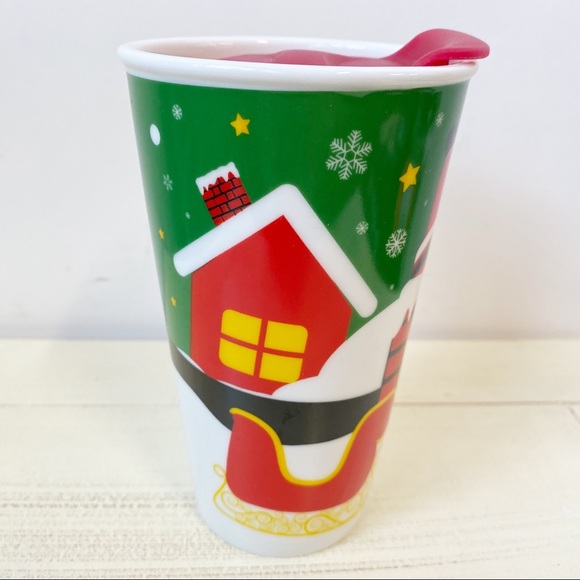 Santa Reindeer Chimney Christmas Holiday Ceramic Travel Office Tea Coffee Mug - Picture 4 of 8